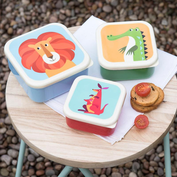 Rex London Set of 3 Colourful Creatures Snack Boxes
