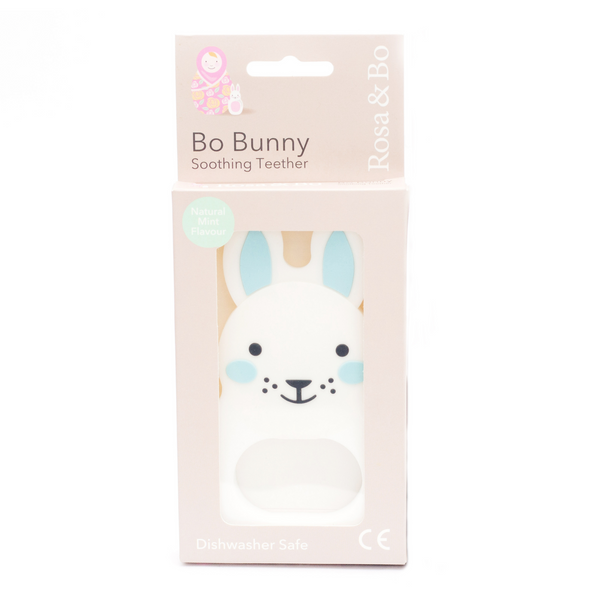 Rosa & Bo Blue Bo Bunny Sensory Teething Toy